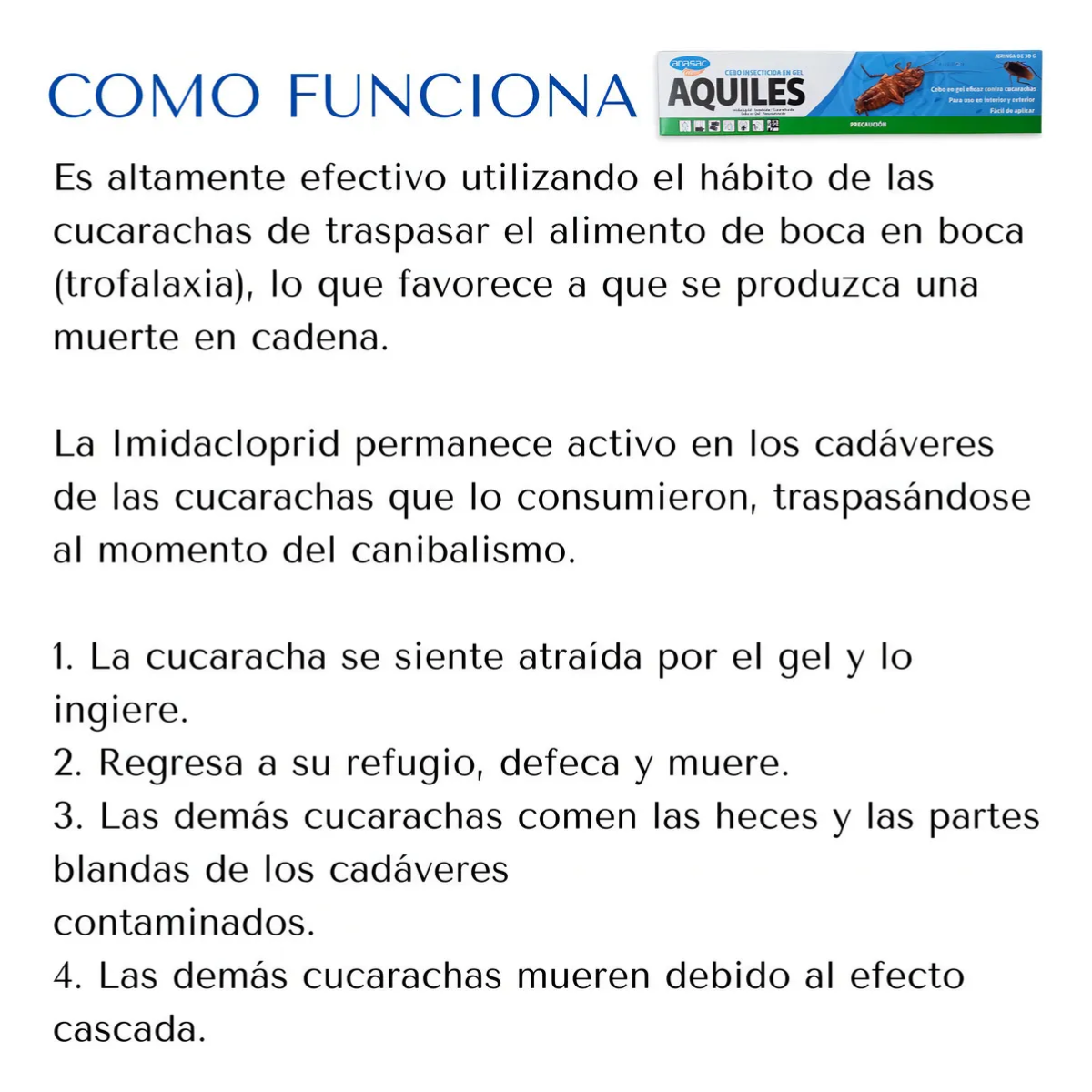 Gel Cucarachicida Aquiles 30g | Cebo Efecto Dominó 🪳