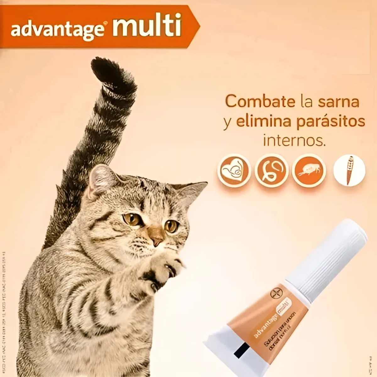 Advantage Multi Gato <4kg | Pipeta Antipulgas y Desparasitante 🐈
