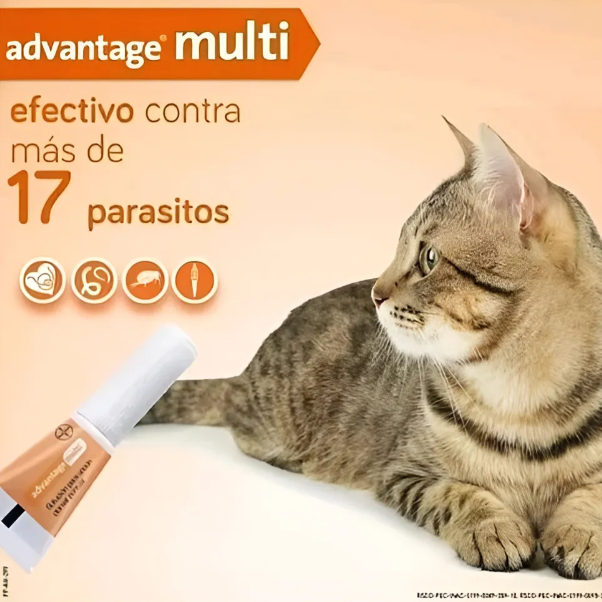 Advantage Multi Gato <4kg | Pipeta Antipulgas y Desparasitante 🐈