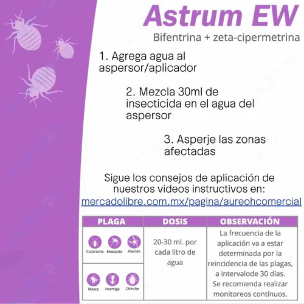 Insecticida para Chinches de Cama Astrum EW 100ml | Sin Olor 🛌