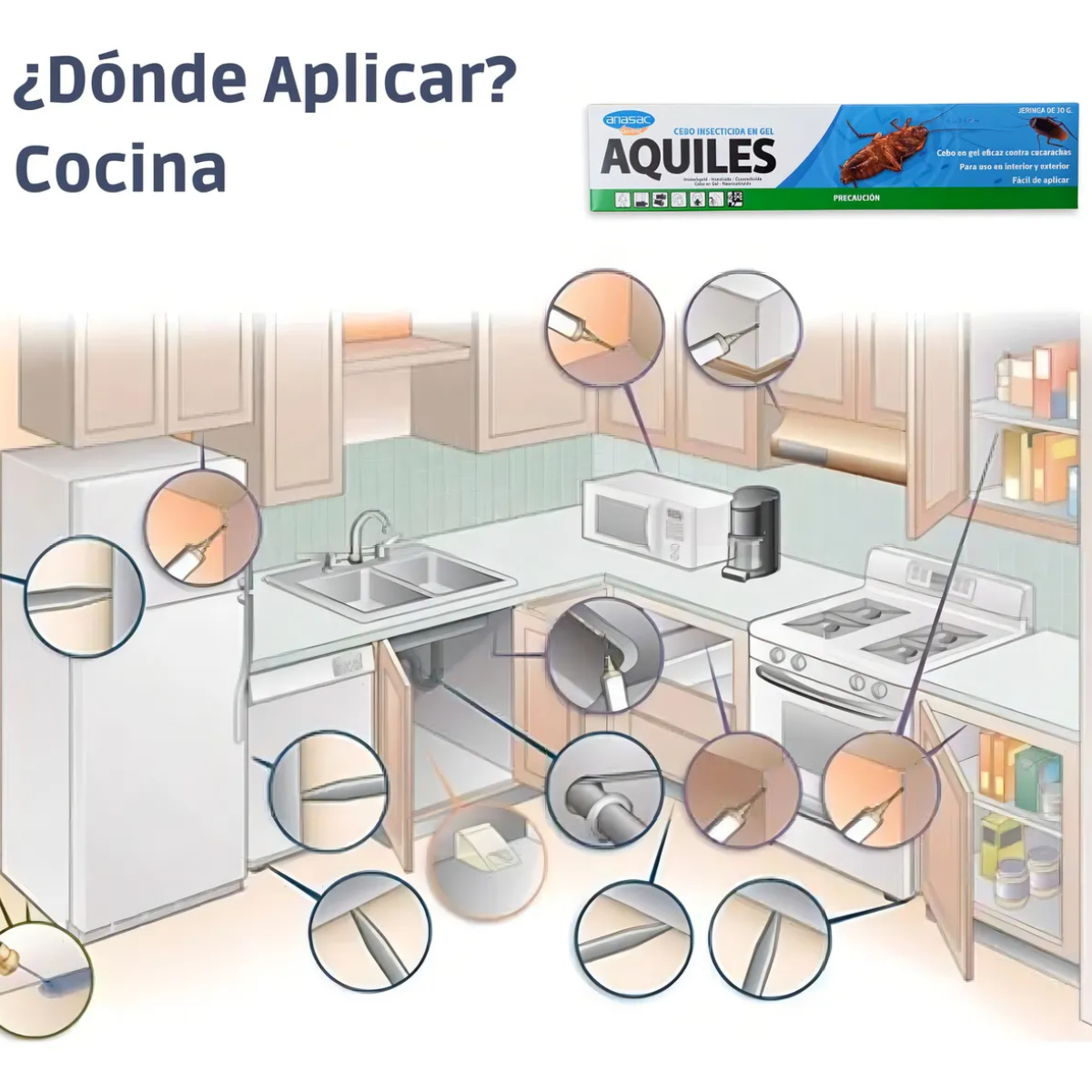 Gel Cucarachicida Aquiles 30g | Cebo Efecto Dominó 🪳