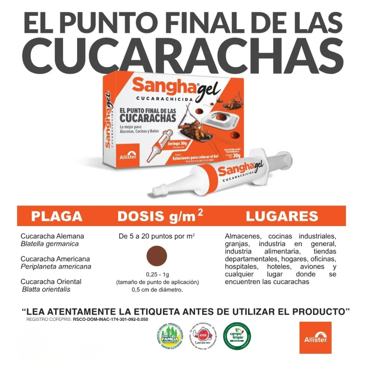 2 Sangha Gel: ¡Adiós, Cucarachas! 🚫