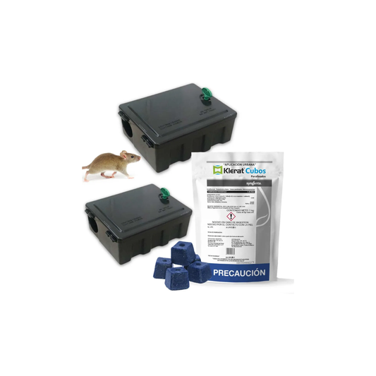 Kit Raticida Klerat 1kg y 2 Cebaderos | Veneno para Ratas 🐭