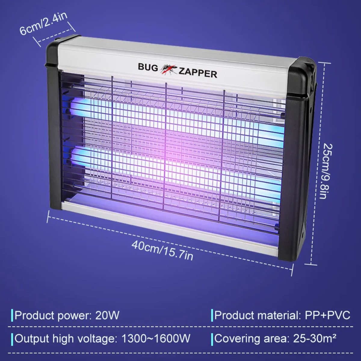 Lámpara Mata Mosquitos 20W – Eléctrica y Letal ⚡