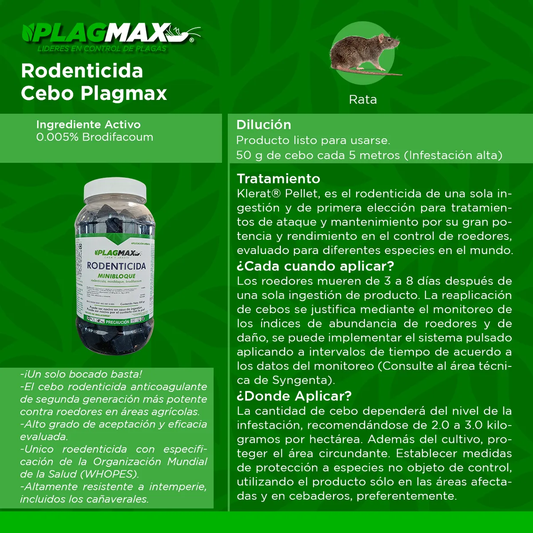Raticida Rodilon Minibloque Bayer 500g | Cebo Dosis Única 🐭