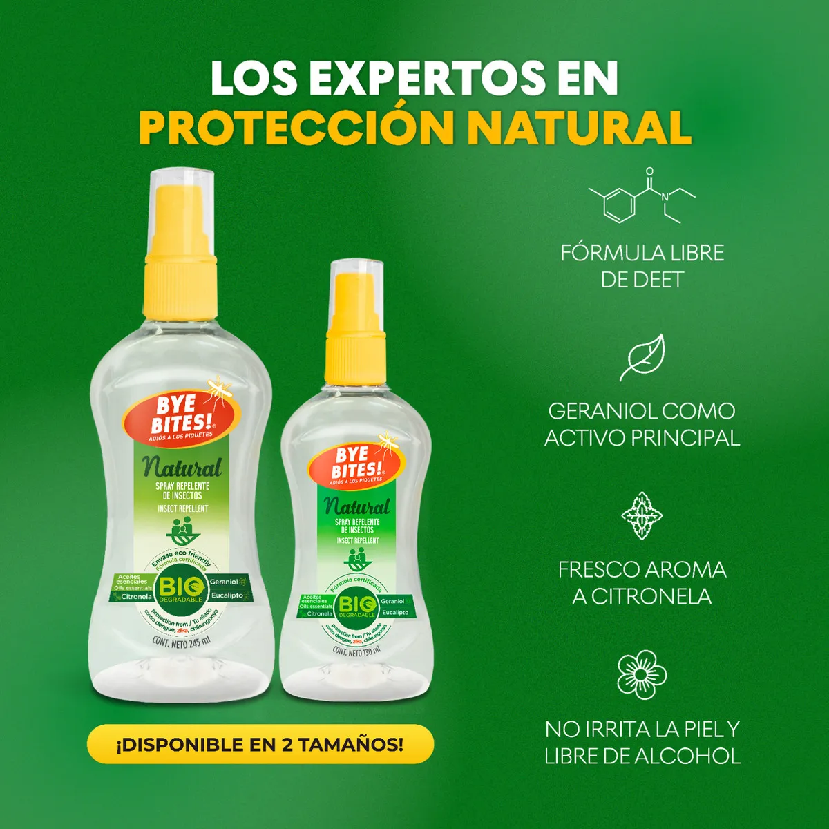 Repelente de Mosquitos Natural Bye Bites | Con Aceites Esenciales 🍃