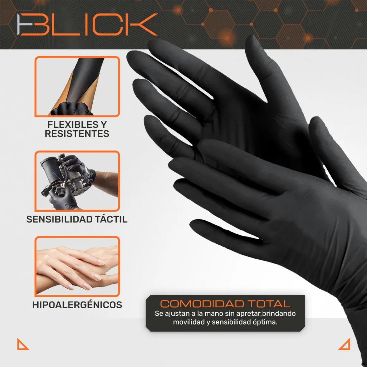 Guantes Nitrilo/Vinilo 1000pz Negro 🖤