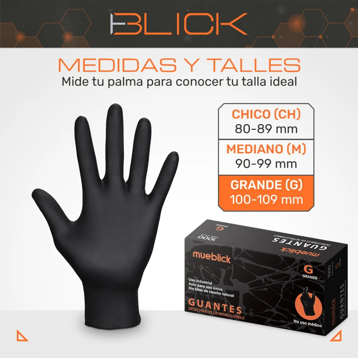 Guantes Nitrilo/Vinilo 1000pz Negro 🖤