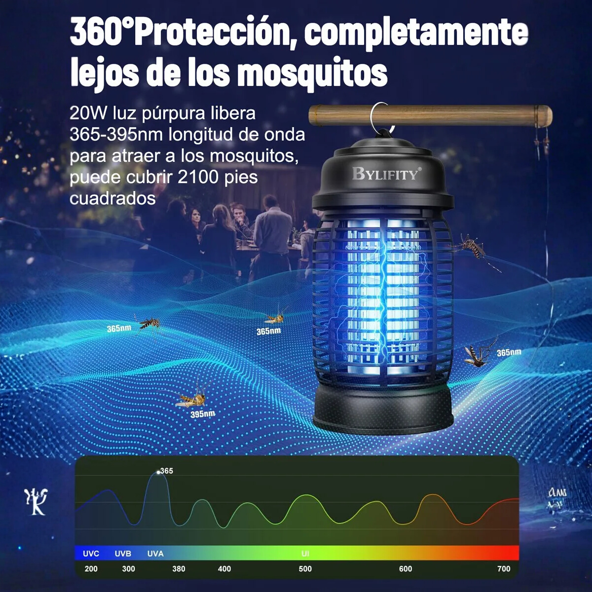 Lámpara Mata Mosquitos 20W Bylifity 4200V ⚡