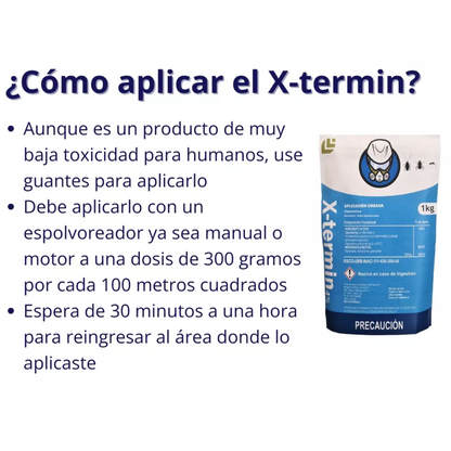 X-TERMIN 4% – El Polvo Letal contra Plagas Rastreras y Arácnidos 💥🚫