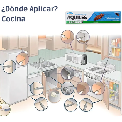 Gel Cucarachicida Aquiles 30g | Cebo Efecto Dominó 🪳
