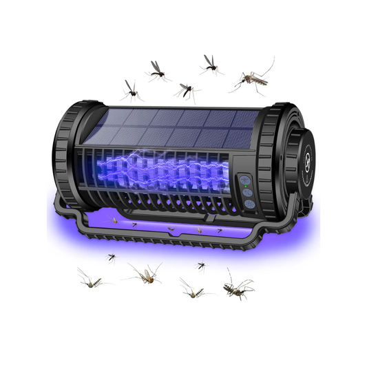 Lámpara Mata Mosquitos Solar y Recargable | Luz de Nocturna 🏕️