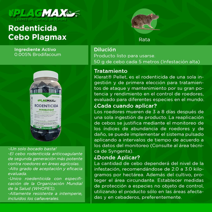 Raticida Rodilon Minibloque Bayer 500g | Cebo Dosis Única 🐭