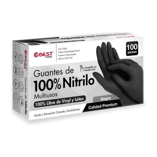 100 Guantes Nitrilo Premium Negro