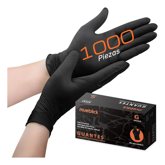Guantes Nitrilo/Vinilo 1000pz Negro 🖤