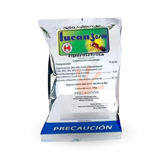 Insecticida en Polvo Tucan 3 | Cipermetrina para Hormigas🌽